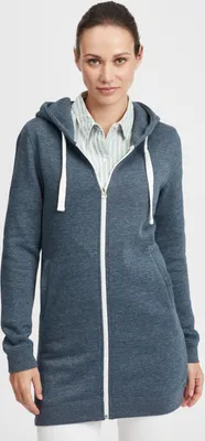 Produktbild von OXMO OXOlinda Long Damen Sweatjacke Kapuzenjacke Hoodie mit Kapuze