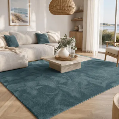 Produktbild von Luxus Super Soft Fellteppich Pearl Blau Grau, Größe:140x200 cm