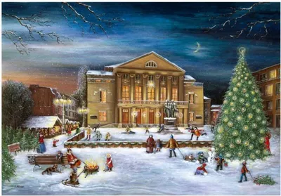 Produktbild von Adventskalender Weimar mit Nationaltheater und Stadtmotiven