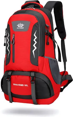 Produktbild von CarryQuest® - 60L Wanderrucksack Nylon Rückenbelüftung Rot