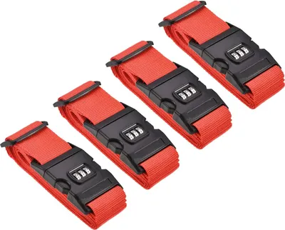Produktbild von Gepäckriemen - verstellbar - 4 Stück - rot