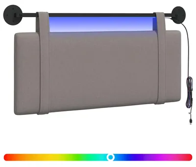 Image de vidaXL Tête de lit suspendue en tissu taupe