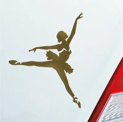 Produktbild von Auto Aufkleber Tänzerin Ballerina Ballett Musik 9x12 cm Gold Sticker Heckscheibenaufkleber