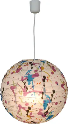 Produktbild von Näve Leuchten Papierleuchte Papierleuchte Pendelleuchten - Papierleuchte, Hängelampe im Romantic Style, aus Metall und Papier in bunt, 38 cm hoch, Ø 38 cm, E27-Fassung