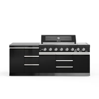 Produktbild von GORILLER® BLACKBACK S5 Outdoor-Küche, XXL-Gasgrill mit Extra-Arbeitsfläche und Stauraum, Edelstahl, Schwarz