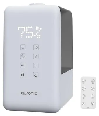 Produktbild von Auronic Luftbefeuchter - 6L Tankkapazität inkl. Wasserfilter - 50m² - Babyzimmer & Schlafzimmer - 3 Vernebelungsstufen - Weiß
