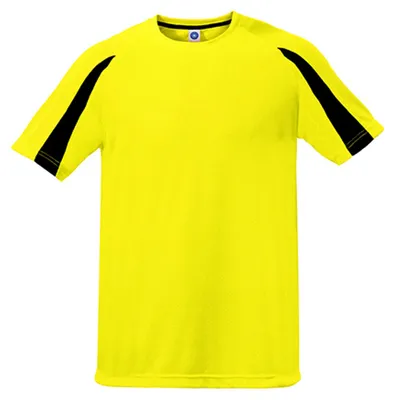 Image de Starworld - T-shirt « Sports » pour hommes/femmes Unie LT4098 (XS) (jaune fluo/noir)