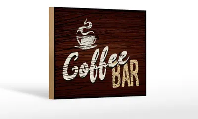 Produktbild von Holzschild Spruch 18x12 cm Coffee Bar Dekoration