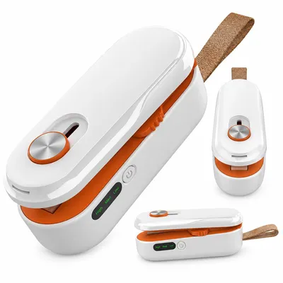 Produktbild von 2-in-1 Mini-Beutelverschlussgerät, wiederaufladbares tragbares Folienschweißgerät, Mini-Versiegler für Lebensmittel, Snackbeutel und Vorratsbeutel