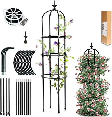 Produktbild von Famanu Gartenobelisk Pflanzenstütze - 146 cm, grün