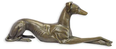 Produktbild von Bronzeskulptur Windhund Replikat Retro Design Dekoration