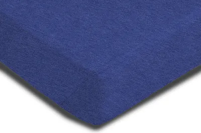 Produktbild von Spannbettlaken Bettlaken meliert dunkelblau 90x200 - 100x200 cm Jersey Baumwolle