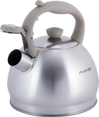 Produktbild von Wasserkocher mit Pfeife aus Edelstahl 2,0 L INDUKTIONSGAS KAMILLE KM-0693GR