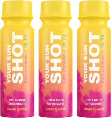 Obrázek produktu pro Vaše Sun Shot Mango S Vit. D3 Nápoje na opalování 80 ml x 3 ks