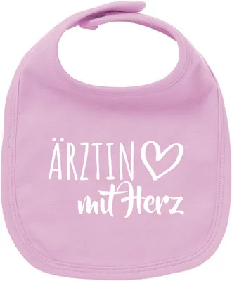 Produktbild von Huuraa Unisex Babylatz Ärztin mit Herz Geschenk Babypink  Baumwolle Ärztin Mitbringsel