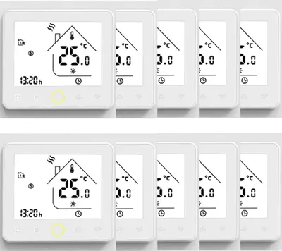 Produktbild von 10X Intelligent Raumthermostat 5A Fußbodenheizungen Warmwasserbereitung Wandheizung Thermostat Intellight Temperaturregler Kein WiFi, Weiß Innenthermometer