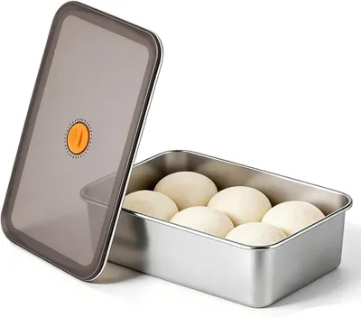 Obrázok produktu pre Box na cesto na pizzu s vrchnor, nehrdzavejúca oceľ, pre cesto
