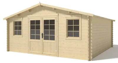 Image de Abri de jardin en bois - 25m2 - 5x5m - Ep. 40mm - Couleur: naturel - DOM612 - ALTANKA