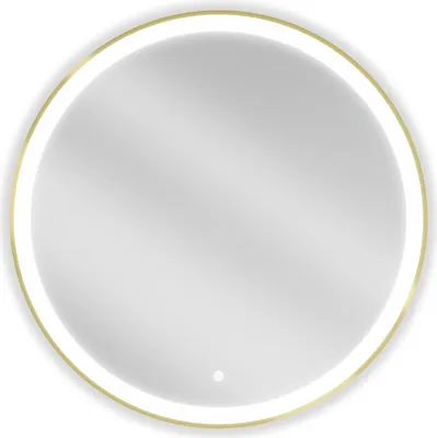 Immagine prodotto di Mexen Esso specchio da bagno retroilluminato, rotondo 80 cm, LED 6000K, anti-appannamento, cornice dorata - 9825-080-080-611-50