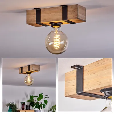 Produktbild von Bollengo Deckenlampe aus Metall/Holz in Schwarz/Natur