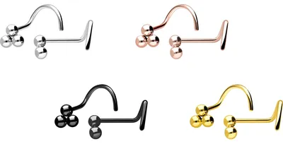 Produktbild von Nasenpiercing, Nasenstecker Titan Nasenstecker Spirale 3 KUGELN