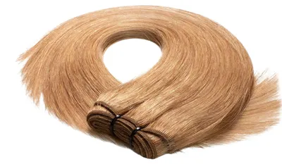 Produktbild von hair2heart Premium Echthaar Tressen zum Einnähen Extensions glatt - 50cm 50g 9/31 lichtblond gold-asch