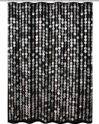 Produktbild von Kleine Wolke Duschvorhang Textil PERLA Schwarz 180 x 200 cm
