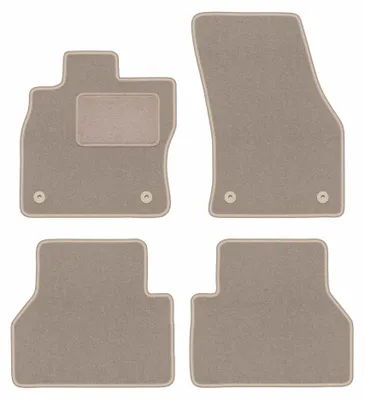 Produktbild von Velours-Fußmatten für Volkswagen Caddy IV 2020- (Kombivan) – 4-tlg, Beige, passgenau – Wielganizator LUX