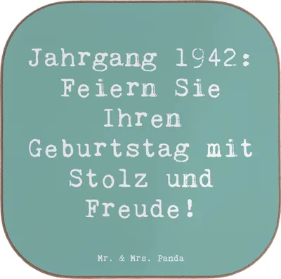 Produktbild von Mr. & Mrs. Panda Untersetzer für Gläser Spruch 1942 Geburtstag - Meeresbrise - Geschenk, Coaster, Tischuntersetzer, Geburtsjahr, bieruntersetzer, Geburtstagsgeschenk