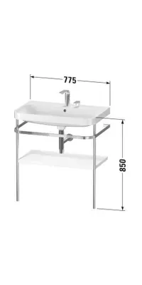 Produktbild von Waschtischunterbau HAPPY D.2 PLUS 775x490mm m Metallkon o HL ta supermatt ohne Hahnloch taupe supermatt