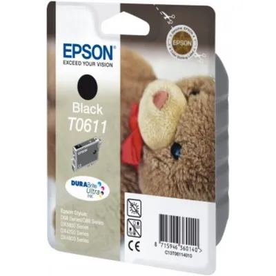 Produktbild von Epson Teddybear T0611 Tintenpatrone 1 Stück Original Schwarz