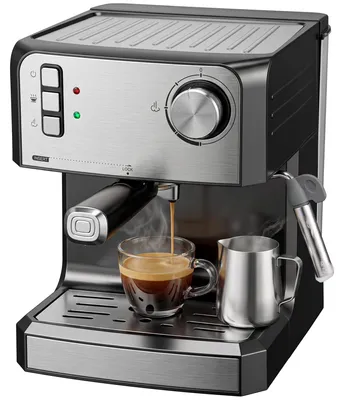 Productafbeelding van HOMCOM espressomachine, koffiemachine met melkopschuimer, 1,6 liter waterreservoir