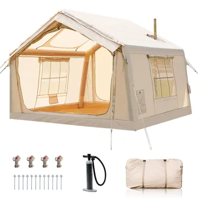 Produktbild von Zelt für Camping – Familienzelt – Zelt für Campingausflüge – Festivalzelt – Aufblasbares Zelt – 8 m² – geeignet für 6 Personen