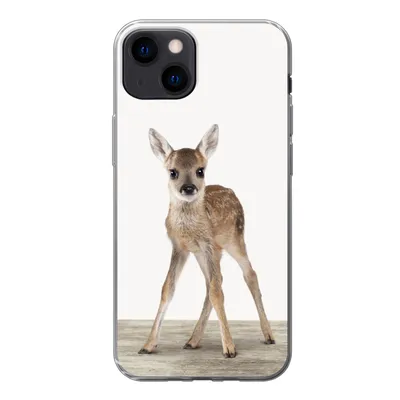Produktbild von MuchoWow® Handyhülle Schutzhülle Hülle für iPhone 13 Hirsche - Baby-Hirsche - Tiere - Mädchen - Jungen - Kinder Silikon Softcase Handy Hülle - Karteninhaber