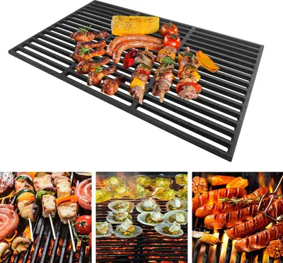 Obrázok produktu pre ACXIN Obdĺžnikový liatinový grilovací rošt 60x40cm liatinový rošt smaltovaný gril dobrá tepelná vodivosť gril na drevené uhlie plynový gril, príslušenstvo pre BBQ, liatinový rošt v rôznych veľkostiach