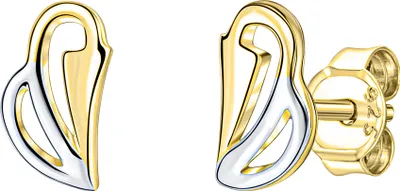 Produktbild von V Ohrstecker 375/- Gelbgold bicolor glanz