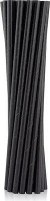 Image de pailles en papier 8 x 252mm noir 200 pcs. RP-CZSH