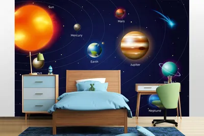 Produktbild von Vlies Fototapete PLANETEN 375 x 250 cm (inkl. Kleister) - Vlies Tapete, Wandtapete, Wandbilder - Tapete für Wohnzimmer Schlafzimmer, Büro, Küche - Montagefertig