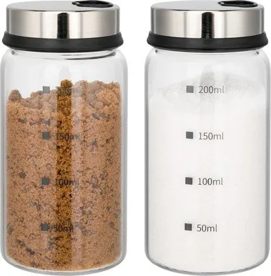 Produktbild von Unyqoos® Gewürzstreuer 2er-Set – 200 ml Borosilikatglas, drehbarer 4‑Fach-Deckel, transparenter Gewürzbehälter mit rutschfester Basis für Küche & Grill