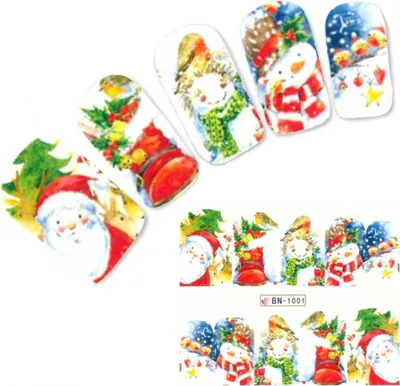 Produktbild von Tattoo Nail Art Nikolaus Weihnachten Weihnachtsbaum Aufkleber Nagel Sticker