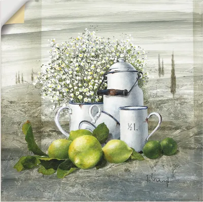Produktbild von ARTland Wandbild, selbstklebend Stillleben mit Milchkanne Größe: 40x40 cm