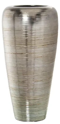 Bodenvasse aus Keramik, silberfarben, 35 x 71 cm
