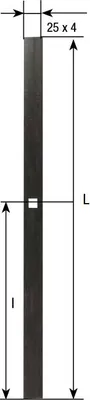 Image de Tige plate eco 2500 mm TORBEL cataphorèse noire pour espagnolette - 0610204