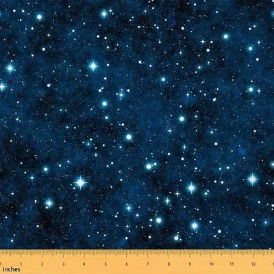 Immagine prodotto di Tessuto "Cielo stellato" per biancheria da tavola e progetti fai da te, blu, 184 x 150 cm