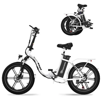 Produktbild von EVERCROSS TECH EK6 Faltbares Elektrofahrräder, 20" x 4,0 Breiten Reifen, mit 7 Gang Getriebe, 48V 15AH Akku, 90KM, 25Km/h, Doppelstoßdämpfern E-Bike