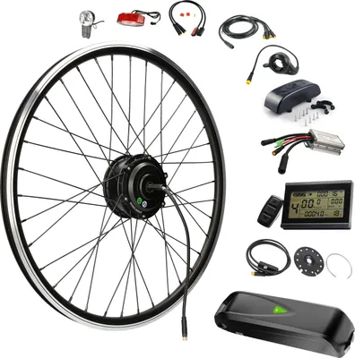 Produktbild von windmeile | E-Bike Umbausatz, Vorderrad Motor, inklusive Akku, mit komplettem Zubehör, Schwarz, 20“ Zoll, Umbau Kit, Pedelec