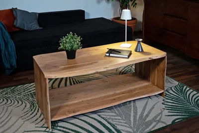 Produktbild von Couchtisch mit Ablage Akazie massiv 115 x 55 x 45 cm naturfarben ADA