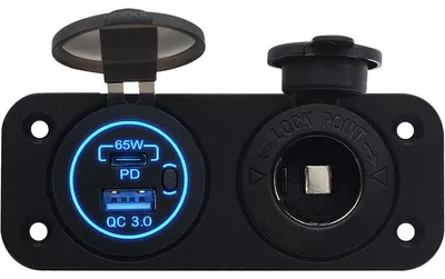 Productafbeelding van ProRide Sigarettenaanstekercontactdoos - Met schakelaar - Inbouw - 12V - Blauw