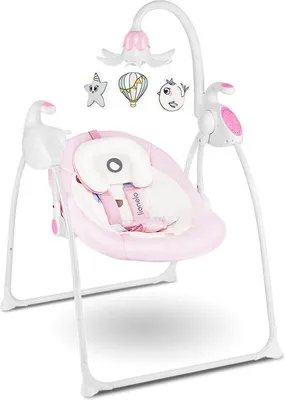 Obrázok produktu pre Detská hojdačka 3 v 1, 74 x 64 x 101 cm, do 9 kg, 2-stupňové nastavenie výšky, 8 rýchlostí hojdania, 12 melódií, časovač, tichý režim, interaktívna hračka
