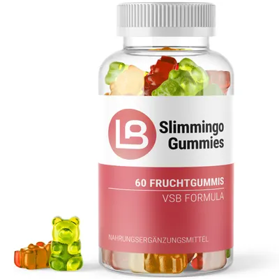 Image de Oursons gélifiés Slimmingo - Gommes aux fruits à l'arôme naturel de plantes - Gommes aux fruits pour homme et femme - 60 gommes (1x)